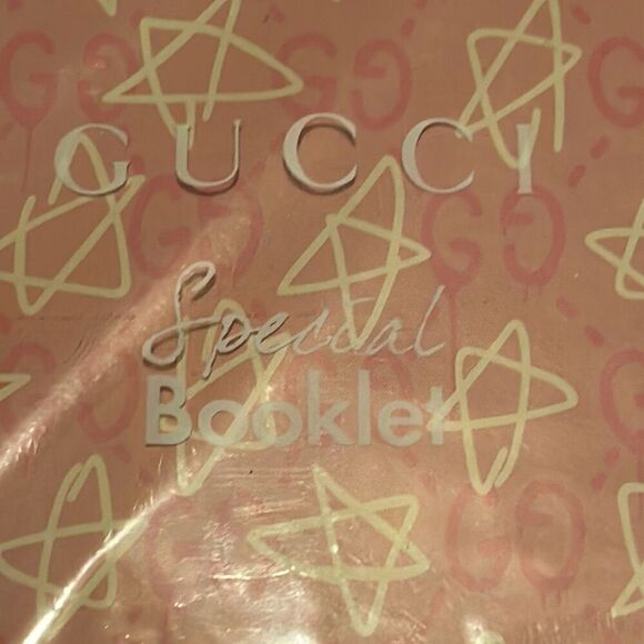 Gucci GG Monogram Logo Blank Journal Notebook Pink Star Print Sketchbook New - Picture 4 of 9